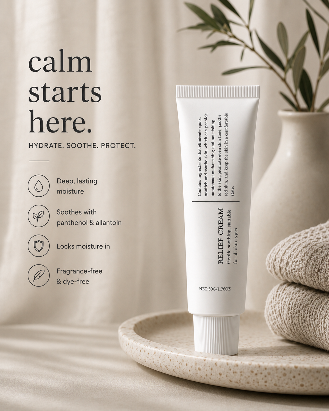 Relief Cream - Soothing Recovery & Moisture for Sensitive Skin